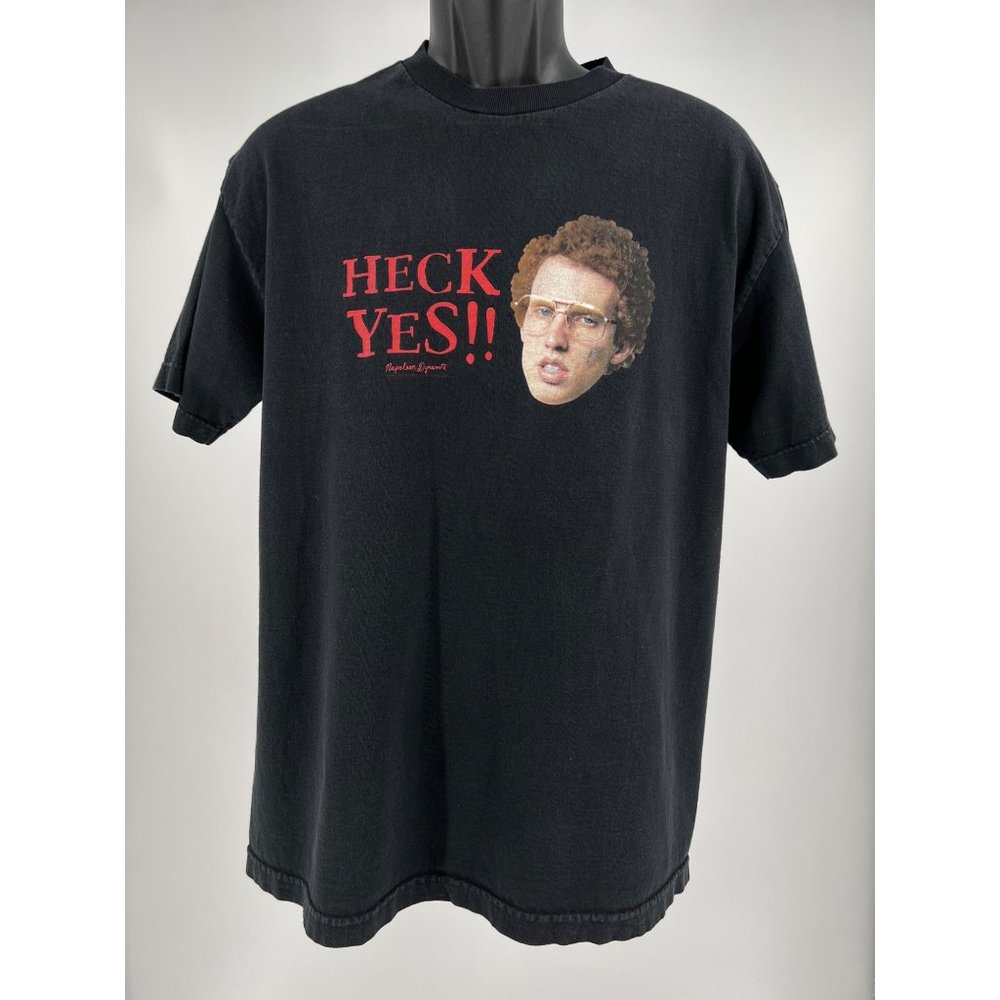 Vintage  Napoleon Dynamite Heck Yes Promo Film Comedy Drama T Shirt Large Size